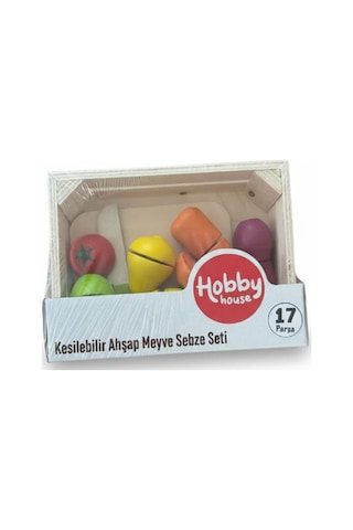 Hobby House 17 Parça Kesilebilir Ahşap Meyve Sebze Oyuncak Seti