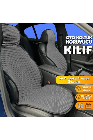 Mercedes W213 Uyumlu Koltuk Kılıfı Minder Füme 2+1 Ön Arka Set