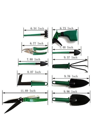 10'lu Mini Güçlü Bahçe Hobi Seti Bitki Çiçek Bakım Seti Paslanmaz