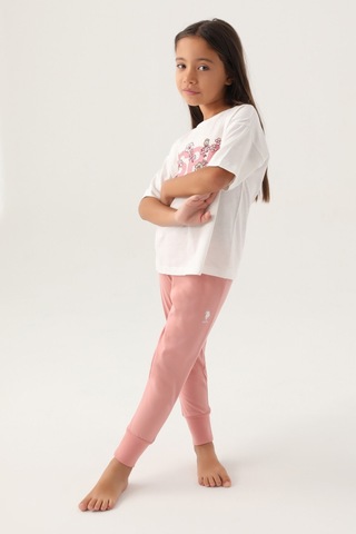 U.s. Polo Assn Lisanslı Daisy Krem Kız Çocuk Pijama Takımı 5274-43035 Krem
