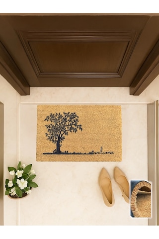 Quercia 40x60 Cm, Meşe Yaprağı Desenli Kapı Önü Koko Paspası Doğa Temalı, Kaymaz Taban Açık Kahverengi Quercia 40x60 Cm, Meşe Yaprağı Desenli Kapı Önü Koko Paspası Doğa Temalı, Kaymaz Taban Açık Kahverengi