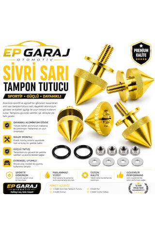 Universal Bütün Araçlara Uyumlu Sivri Sarı Tampon Tutucu Sportif Ve Güçlü Görünüm