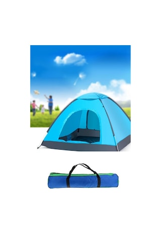 Kamp Çadırı 3 Kişilik Dayanıklı Kolay Kurulum Renkli 200x150x110 Mavi