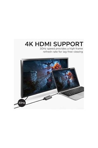 Type-c Den Hdmı A Bağlantı Kablosu Ultra Hızlı 4k30hz Dönüştürücü/promate Medıalınk-h1.grey 0