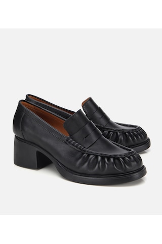 Hotiç Kadın Deri Siyah Büzgülü Kalın Tabanlı Klasik Loafer 01ayh312750a100 01ayh312750a100 Siyah
