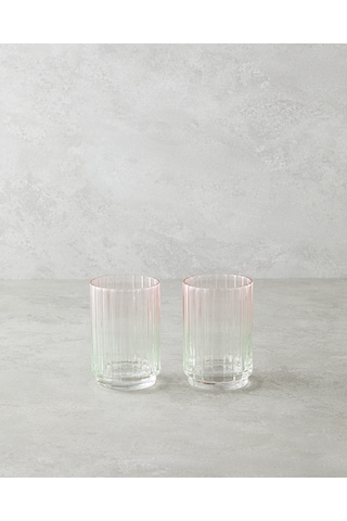 English Home Glimmer Cam 2'li Bardak 330 Ml Pembe - Yeşil
