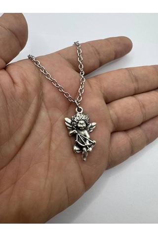 Ok Atan Eros Figürlü Unisex Kolye Aşkın Simgesi Mitolojik Tasarım, 60 Cm Zincirli Aksesuar Çok renkli