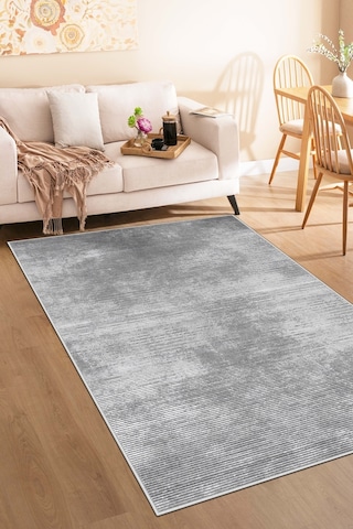 West Home Makinede Yıkanabilir Kaymaz Taban Leke Tutmaz Gri Salon Halısı Mutfak Halısı Ve Yolluk 610 Grey
