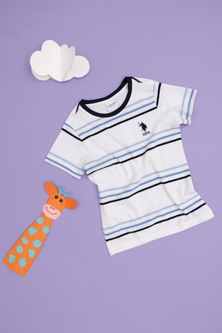 U.S. Polo Assn. Erkek Çocuk Beyaz Bisiklet Yaka Tişört 50284821-VR013