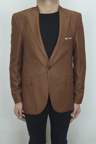 Dmctekstil Duayen Erkek İtalyan Kesim Dar Kalıp Tek Düğme Yazlık Blazer Ceket Taba