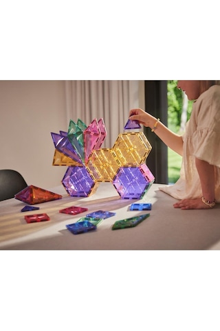 Cleverclixx Geo Pack Manyetik Bloklar, Pastel 45 Parça
