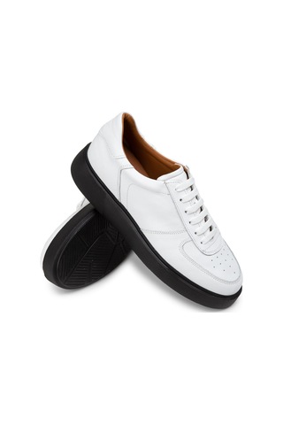 Deery Hakiki Deri Beyaz Erkek Sneaker Ayakkabı - 01965Mbyze01 Beyaz