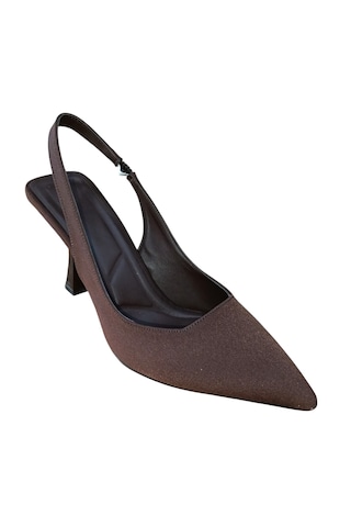 Şiko 809 Kadın Kadeh Ökçe Arka Açık Stiletto Ayakkabı Kahve Kahverengi