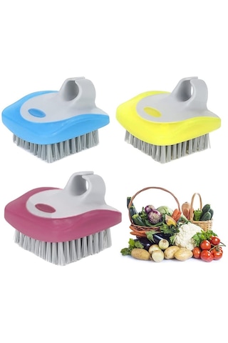 Cc Ggball 3 Parça Meyve Sebze Fırçası, 3 Adet Sebze Fırçaları Meyve Scrubber Esnek Kıllar Scrubber Temizleme Aracı Havuç Meyveler Için Mutfak Fırçası Ev Mutfak