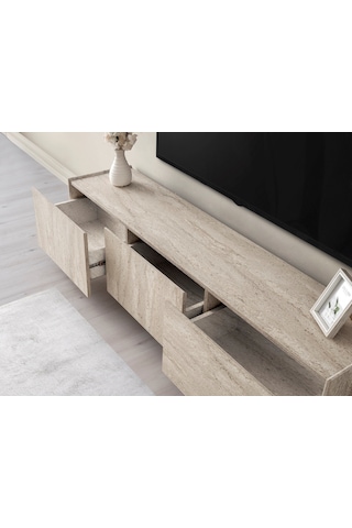 Traverten Mdf Tv Ünitesi Mermer