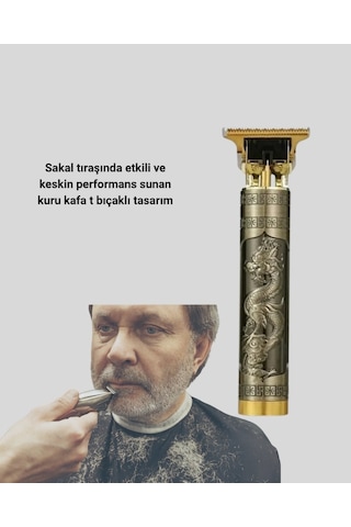 Şarjlı T Bıçaklı Saç Ve Sakal Tıraş Makinesi 3 Başlıklı, Güçlü Motorlu, 2 Saat Kullanım Diğer