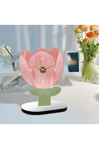 Trendooze Sessiz Saati, Saat, Modeli Masa Lale Kitaplık Dolıty Dekoratif Analog Vj