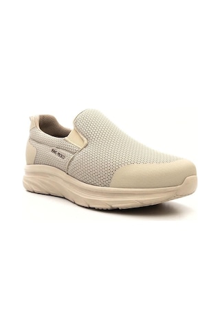 King Paolo D1114 Erkek Lastikli Memory Foam Comfort Düz Spor Ayakkabı Bej