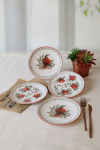 Kerramika Nar Ege Pasta Tabağı 20 Cm 4 Adet 23800-01 Çok Renkli