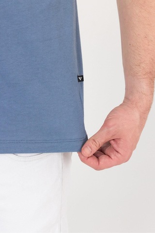 Erkek Compact Penye V Yaka T-shirt Turkuaz