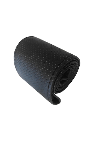 Lemestar 38cm Evrensel El Dikişli Direksiyon Kılıfı - Mikrofiber Deri, Dayanıklı Ve Nefesli, Araç Direksiyon Koruyucu Siyah