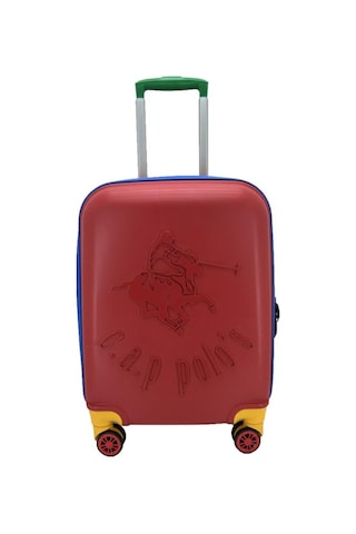 Cap Polo's Polipropilen Küçük Boy Valiz Kırmızı Bej