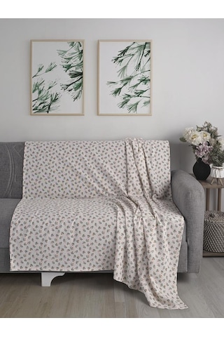 Tek Kişilik Baskılı Pike Koltuk Örtüsü Breeze 180x230 Cm Açik Gri