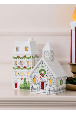The Mia Dekoratif Led Işıklı Yılbaşı Evi 13x11x22 Cm 1 Adet