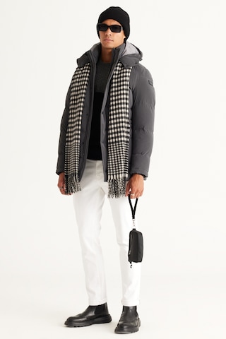 AC&Co / Altınyıldız Classics Erkek Antrasıt Standart Fit Normal Kesim Çıkma Kapüşonlu Kaban Antrasit