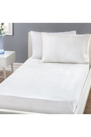 Sarev Sıvı Geçirmez Yatak Alezi Fitted Duble Jersey 200X200 Kırık Beyaz