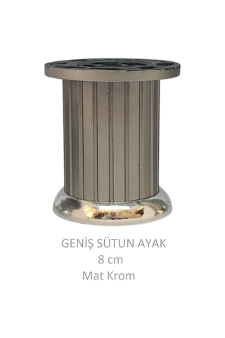 Plastik 8 Cm Geniş Sütun Ayak, Mat Krom Mat Krom