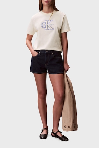 Calvin Klein Bayan T Shirt Lv047f829g F7j Beyaz BEYAZ
