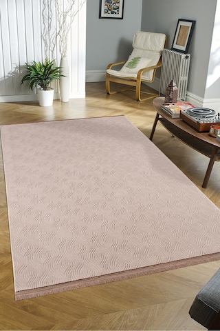 Valeryhome Rayne Koleksiyonu Bukle Kabartmalı Rölyef Kaymaz Tabanlı Yıkanabilir Salon,mutfak,koridor Beyaz Vizon