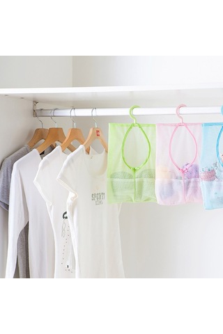 Çok Amaçlı Yeşil Çamaşır Mandalı Çantası 3'lü Paket Askılı Ev Depolaması İçin B Diğer