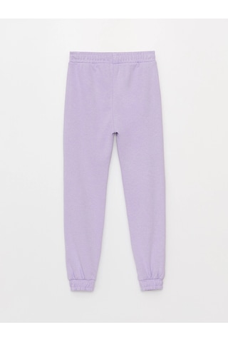 LC Waikiki Lcw Kids Lila Beli Lastikli Baskılı Kız Çocuk Jogger Eşofman Altı Koyu Lila Fkw