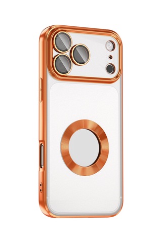 Zore Apple iPhone Uyumlu 17 Pro Kılıf Kamera Korumalı Logo Gösteren Zore Omega Kapak - Gümüş