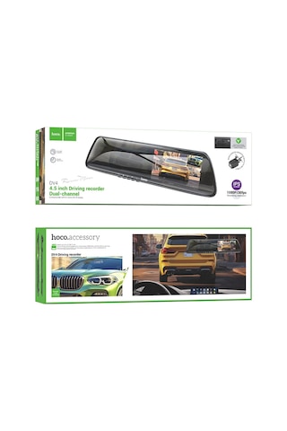 Hoco Dv4 Araç Kamerası 4.5 Lcd Dikiz Aynası Ön & Arka Çift Kamera Full Hd Dvr