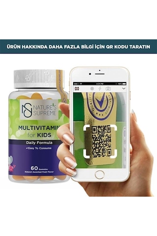 Natures Supreme Gummies Multivitamin For Kids 60 Çiğnenebilir For