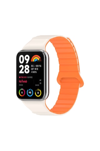 Effox Xiaomi Mi Band 8 Pro Silikon Kordon Krd-105 Strap Kayış-pembe-turuncu