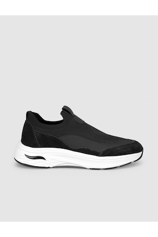 Cabani Siyah Modern Triko Slip-on Sneaker Siyah - Neon Yeşil
