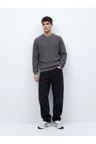 LTB Regular Fit Bisiklet Yaka Triko Gri Kazak