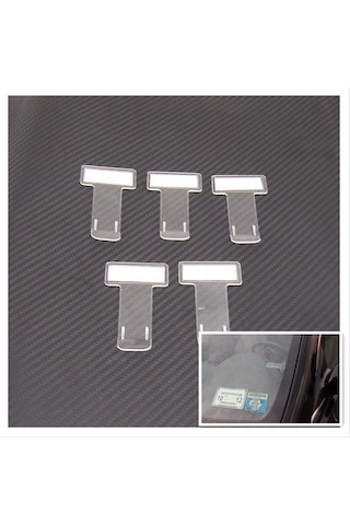 jmsstore 5 Adet Şeffaf Otopark Bilet Tutucu Klip Plastik Zamanlama Bilet Tutucu Araç Ön Camı