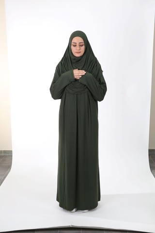 Lady Namaz Elbisesi -haki Yeşili Haki