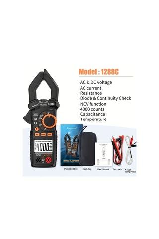 Xuweiwei 1288c Yüksek Hassasiyetli Dijital Kelepçe Metre Gerçek Rms 600a Voltaj Akım Test Cihazı Abs