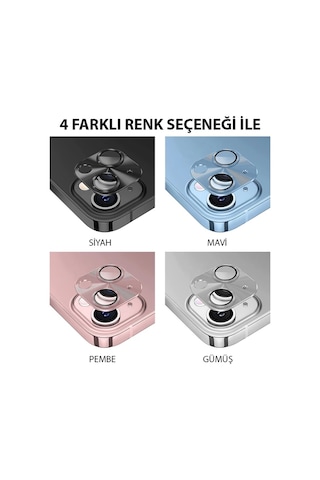 Ally Apple iPhone Uyumlu 15-15 Plus Metal Tempered Kamera Lens Koruyucu- 5775