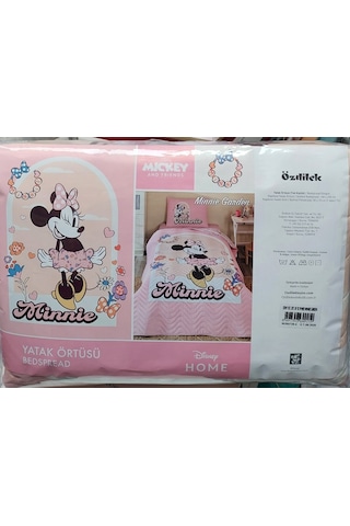 Özdilek Lisanslı Kapitoneli %100 Pamuk Minnie Garden Pembe Pembe