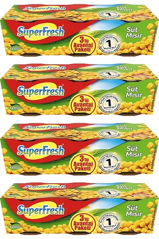 Superfresh Mısır Konserve 4'lü 3 x 200 G