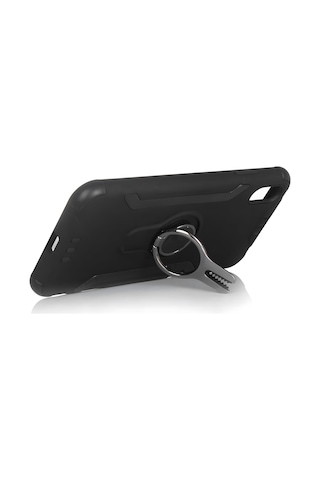 Apple Uyumlu iPhone Xs Max Kılıf Stand Olma Özellikli Araç Tutuculu Ko Ko Kılıf Siyah