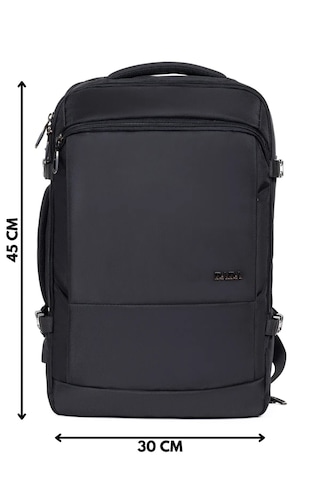 Çantachım Laptop Sırt Çantası 15.6 Inç Tam Körüklü Usb Bölmeli Siyah