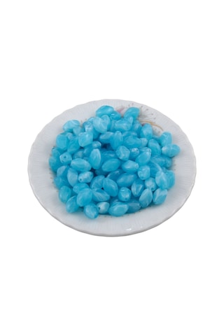 Şeker Mavisi 13x7 Mm Oval Kadına Özgü İçten Delikli Boncuk Aksesuar Takı Malzemesi 10 Adet